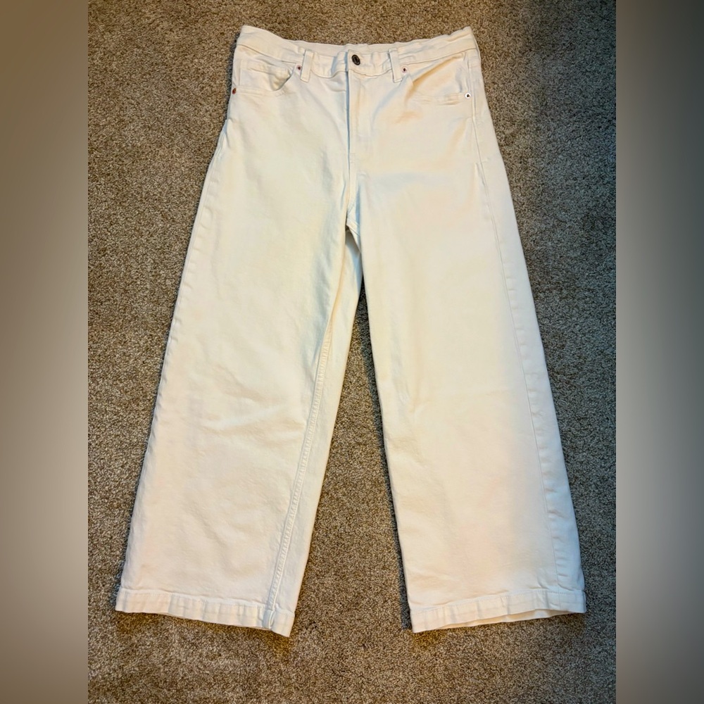 GAP White Flare Wide-Leg Jeans